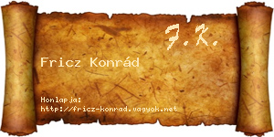 Fricz Konrád névjegykártya